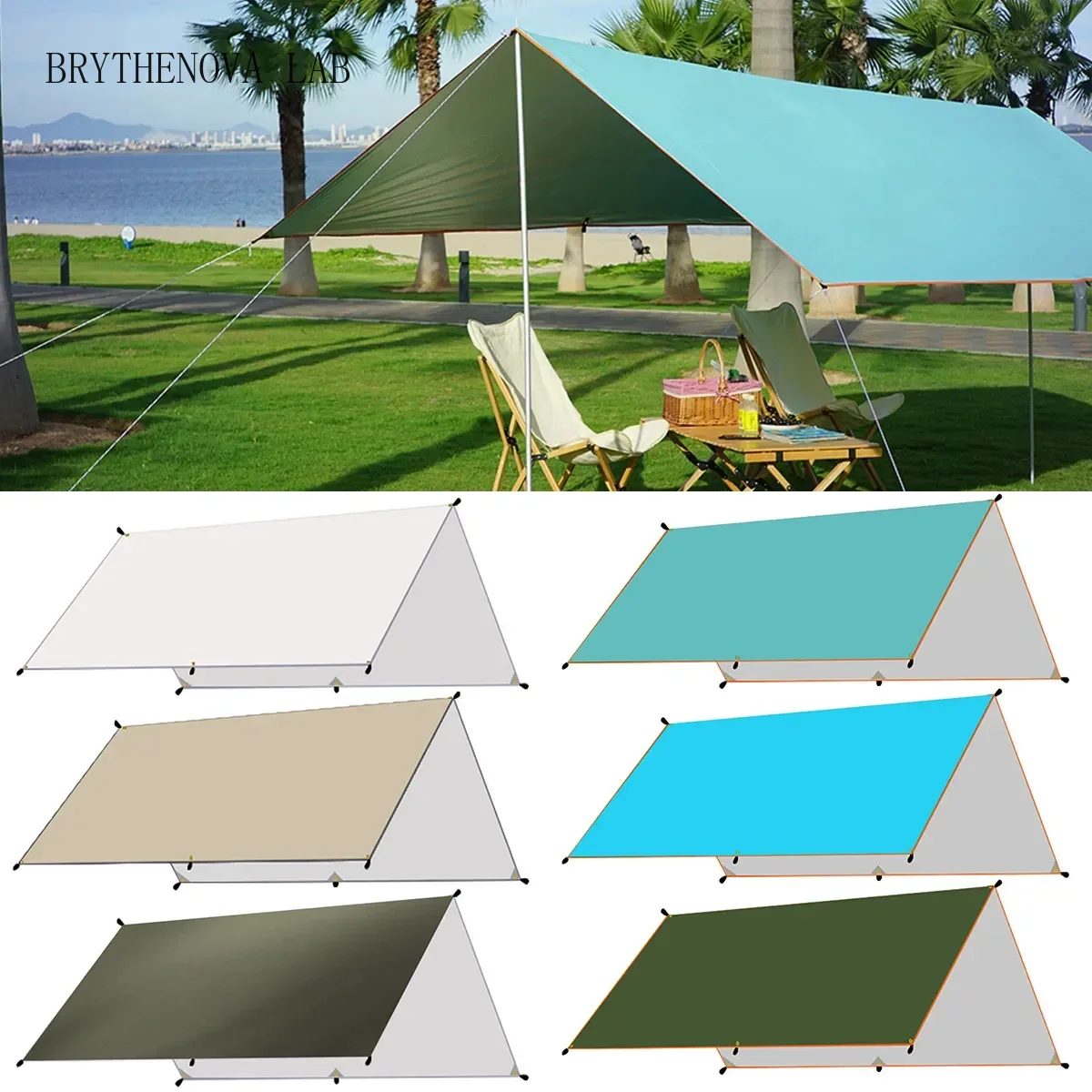 Hammock Rain Tarp - Lona de Camping Impermeável, Cobertura para