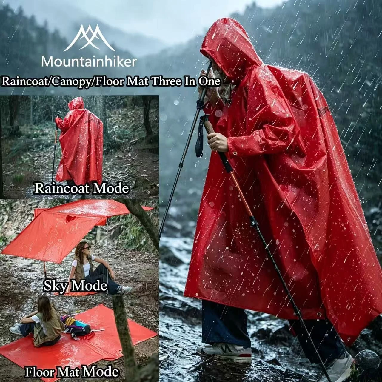 Capa de Chuva 3 em 1 Mountainh - Outdoor Adventure Windbreaker avaliação e preço