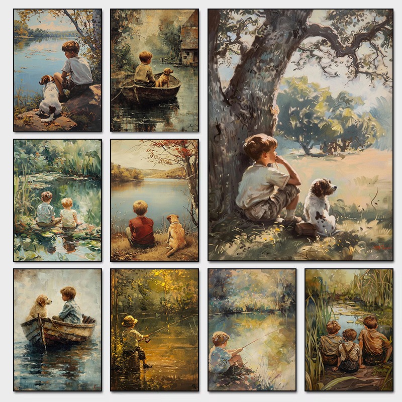 Pôster de arte vintage para qu - Outdoor Adventure Boys avaliação e preço